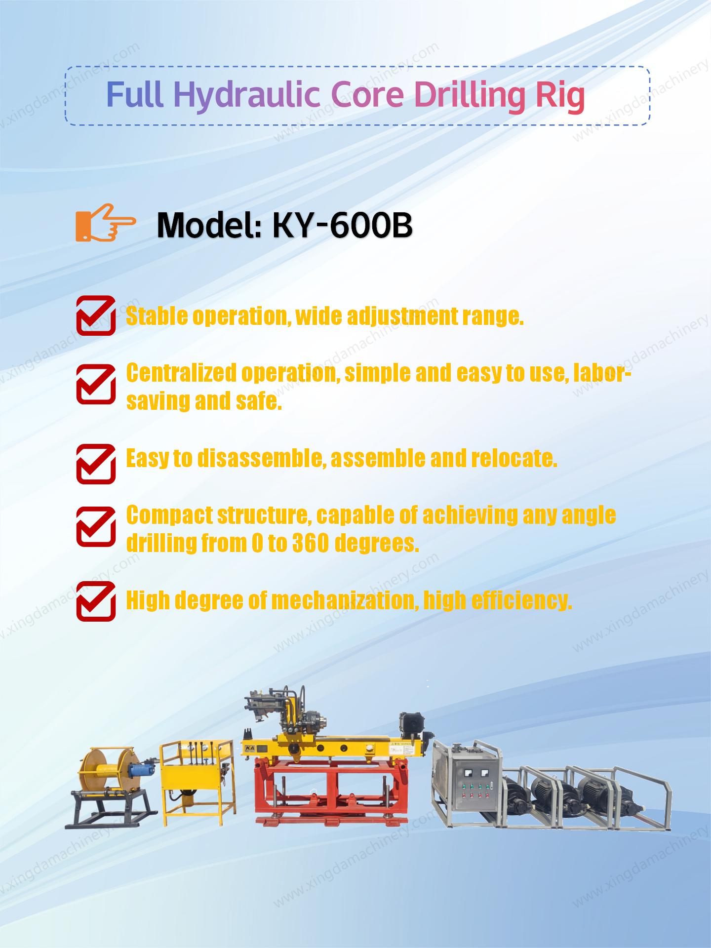 Equipo de perforación subterránea completamente hidráulico KY-600B