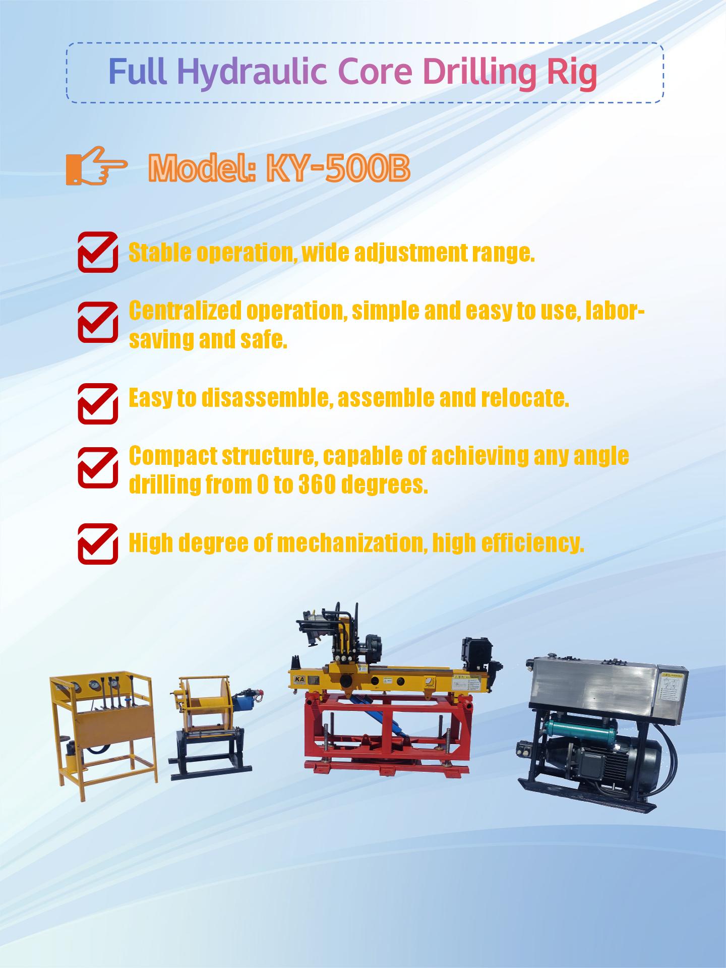 Equipo de perforación subterránea completamente hidráulico KY-500B