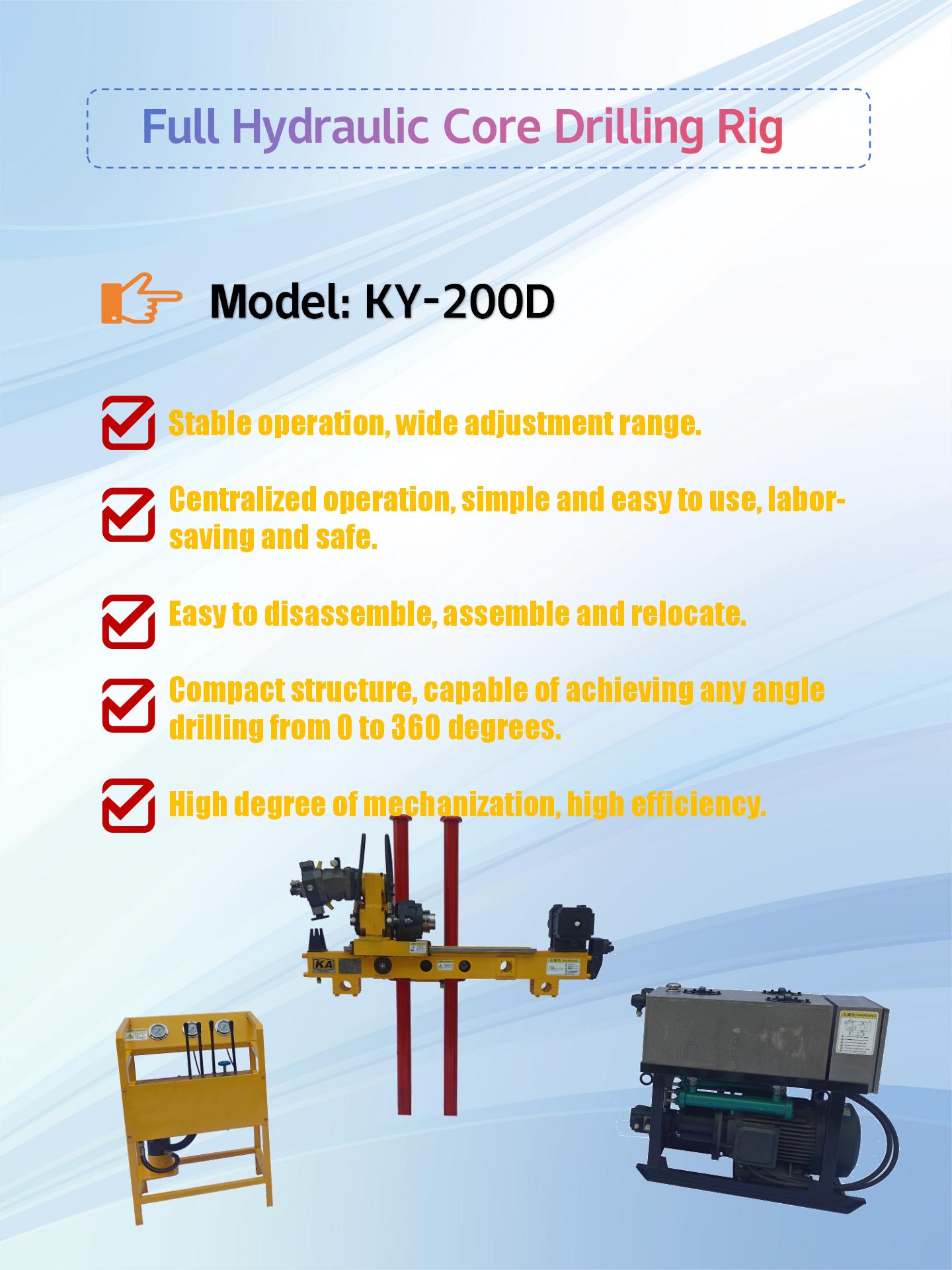 Equipo de perforación subterránea completamente hidráulico KY-200