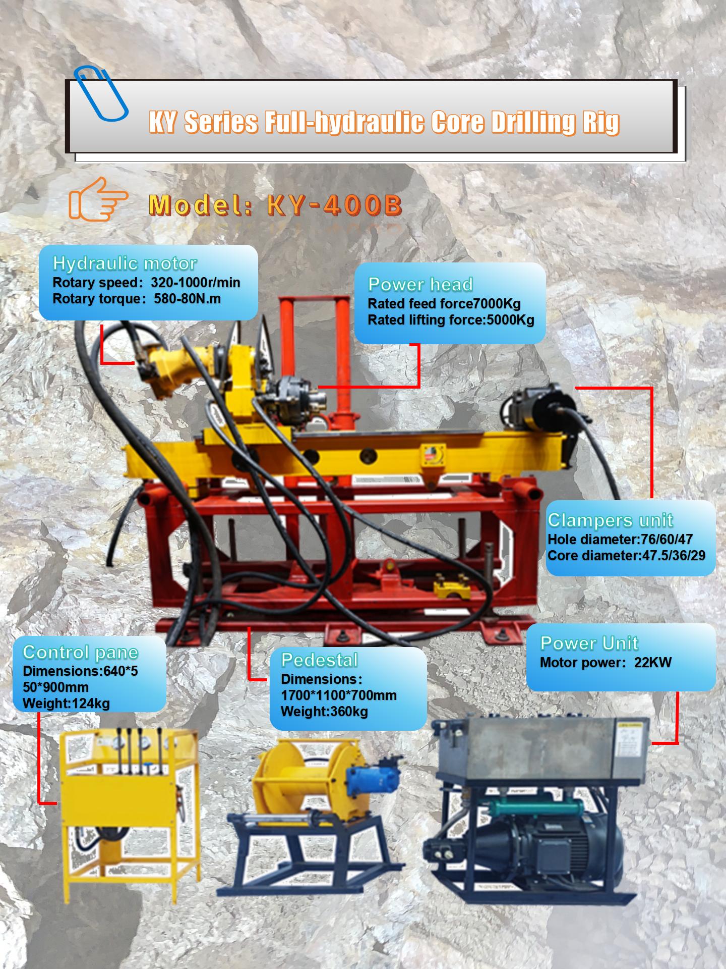 Equipo de perforación subterránea completamente hidráulico KY-400