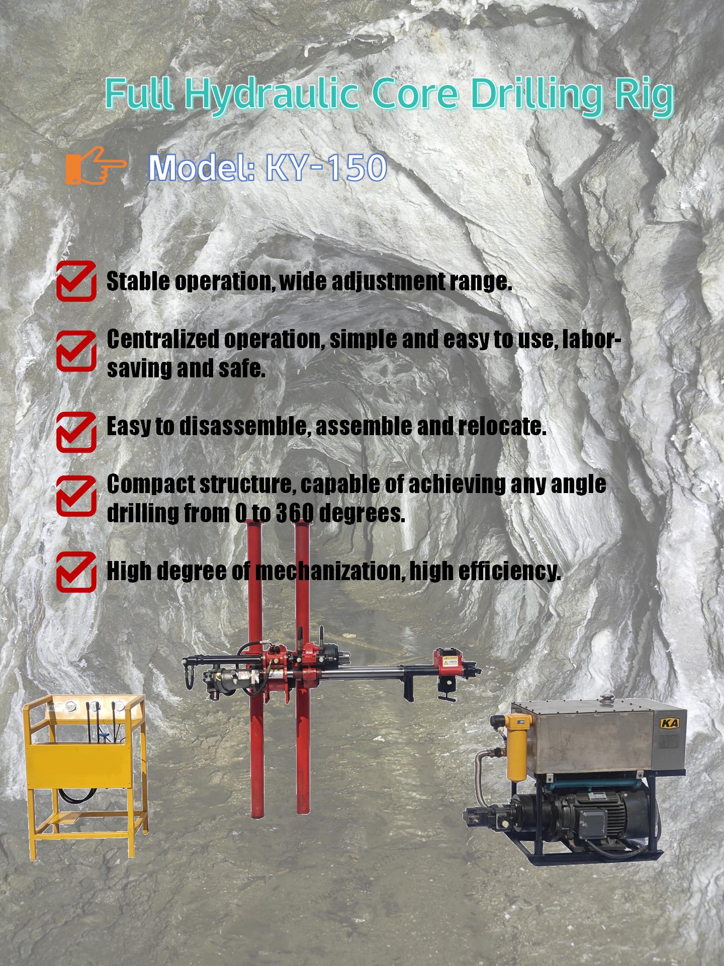 Equipo de perforación subterránea completamente hidráulico KY-150