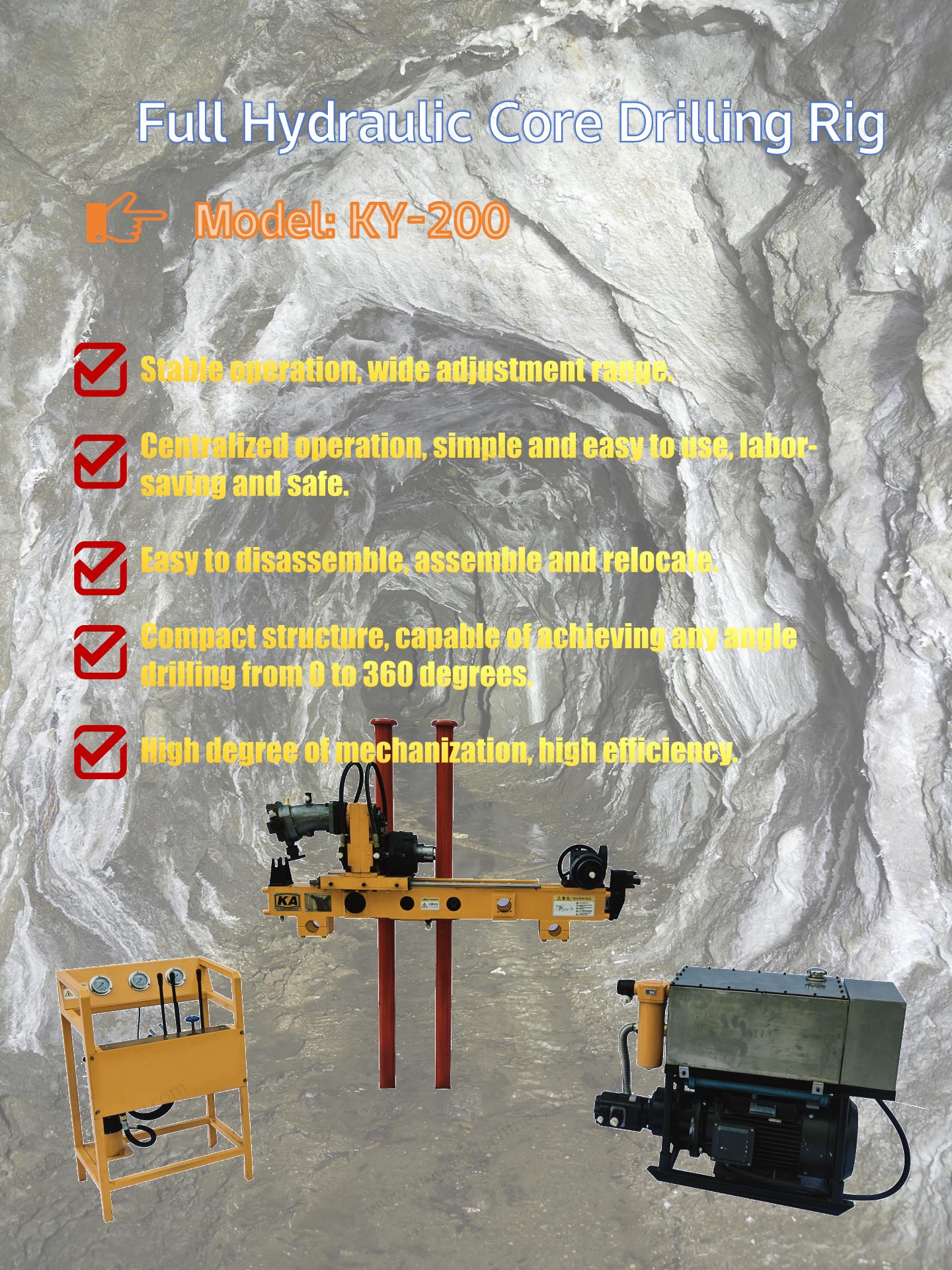 Equipo de perforación subterránea completamente hidráulico KY-200