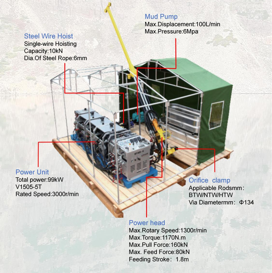 Equipo de perforación de núcleo hidráulico completo portátil XDQB-6