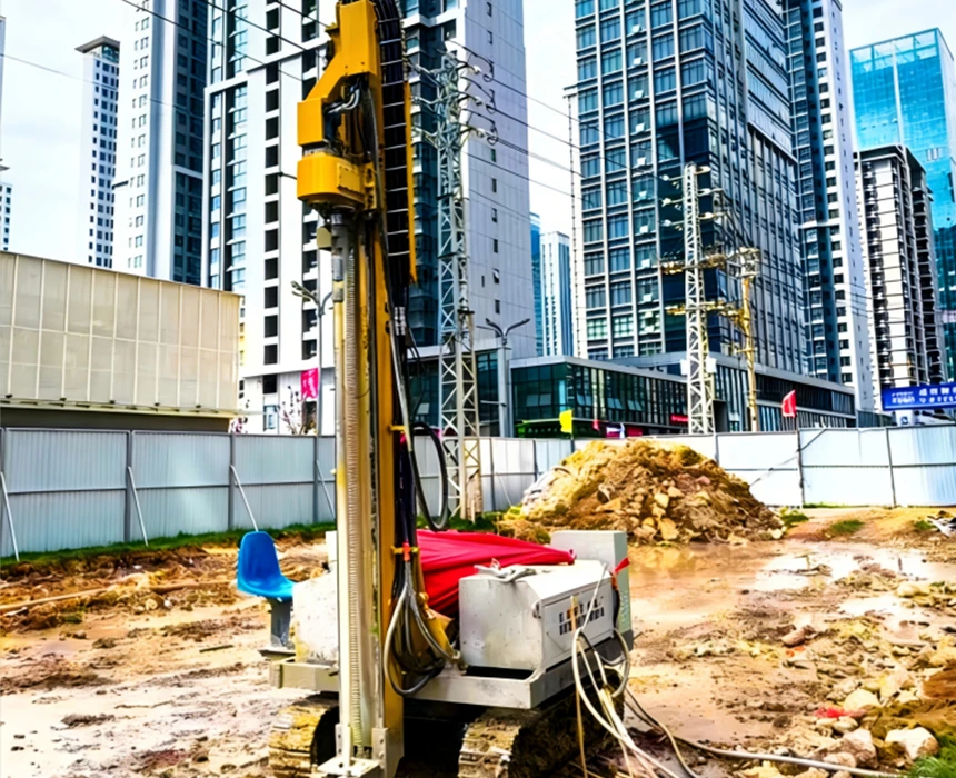Soluci&oacute;n para plataforma de perforaci&oacute;n de inyecci&oacute;n de lechada de tipo oruga en ingenier&iacute;a de refue