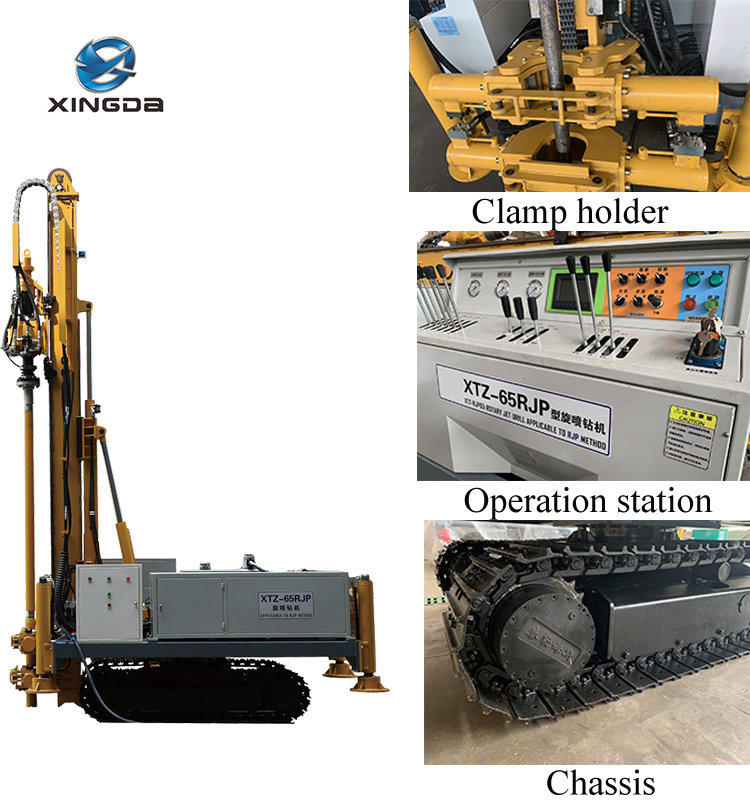 Plataforma de perforación de inyección por chorro RJP con anclaje hidráulico XTZ-65RJP